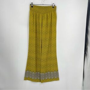 Prana Isadora Floral Wide Leg Palazzo Pants XS yellow